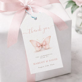 Etiqueta Para Presente Arco de Borboleta Rosa Baby Shower Agradecimento