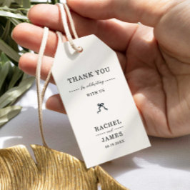 Etiqueta Para Presente Arco de Coquete Festa de Casamento Minimalista Ele