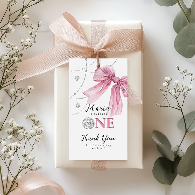 Etiqueta Para Presente Arco de coquete rosa-faísca 1rua (Criador carregado)