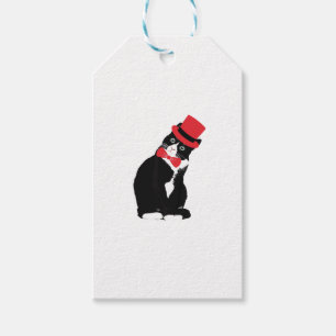 Etiqueta Para Presente Arco de Gato Tuxedo Namorados Tie Day Top Hallowee
