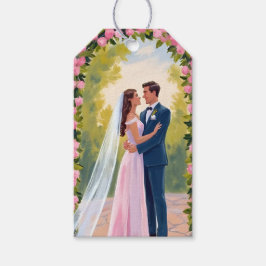 Etiqueta Para Presente Arco de Jardim de Noiva e Noivo | Pintura Floral d