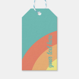 Etiqueta Para Presente arco-íris alvo azul-arco-íris, vermelho, pêssego