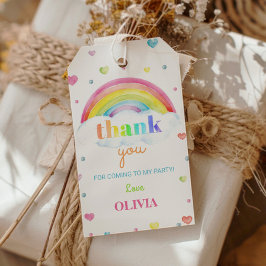 Etiqueta Para Presente Arco-Íris Colorido Obrigado Festa de aniversário