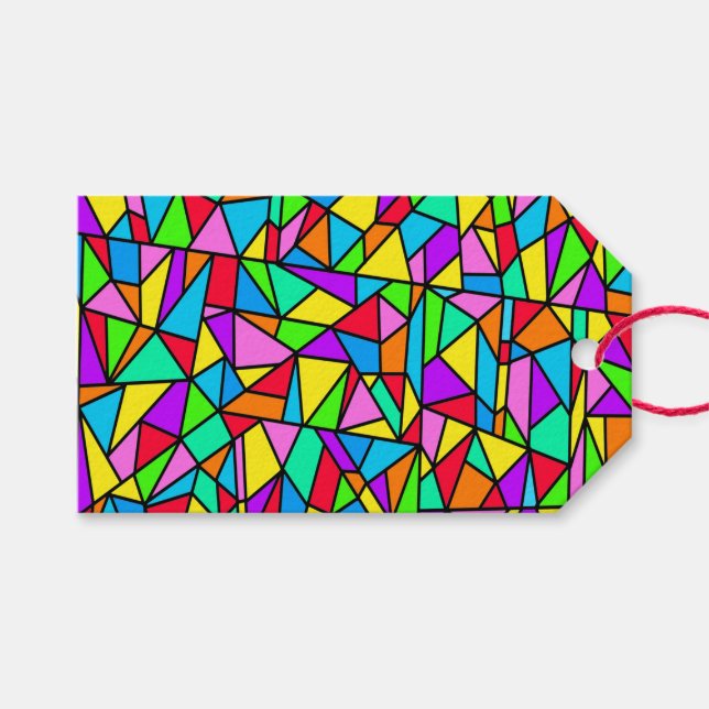 Etiqueta Para Presente Arco-íris de Vidro Pintado (Frente (horizontal))