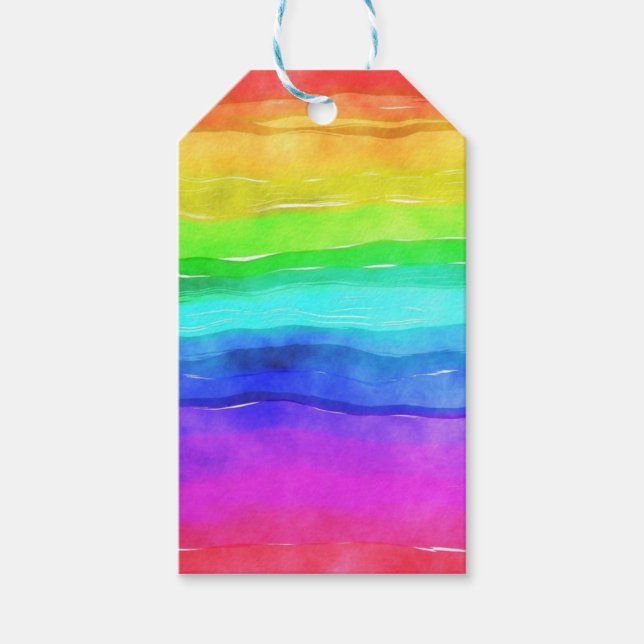 Etiqueta Para Presente Arco-Íris Pintado (Frente)