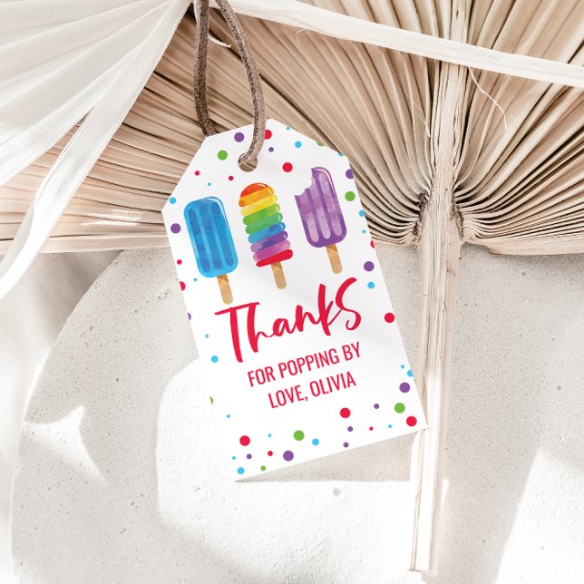 Etiqueta Para Presente Arco-íris Pops Aniversário de Verão (Criador carregado)