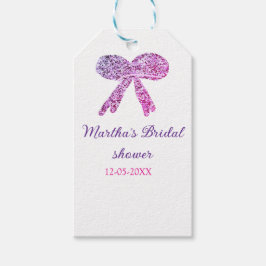 Etiqueta Para Presente Arco íris rosa roxo brilho glitter chá de noiva no