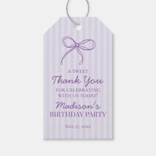 Etiqueta Para Presente Arco Púrpura Lavanda Pastel  Aniversário Favor