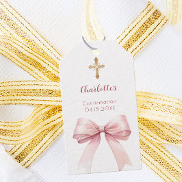 Etiqueta Para Presente Arco rosa confirmação menina DIY cruz