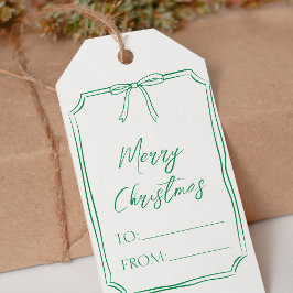 Etiqueta Para Presente Arco Verde Elegante - Natal bonito personalizável