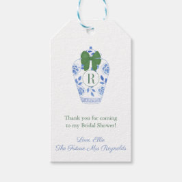 Etiqueta Para Presente Arco Verde Monograma Elegante