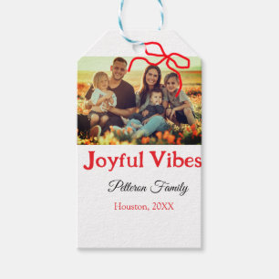 Etiqueta Para Presente Arco vermelho alegre Vibes adiciona nome de famíli
