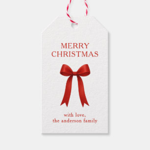 Etiqueta Para Presente Arco Vermelho Bonito Feliz Natal