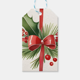 Etiqueta Para Presente Arco Vermelho de Aquarela e Etiqueta de presente d