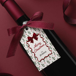Etiqueta Para Presente Arco Vermelho Feliz Natal Favor Personalizado
