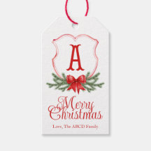 Arco Vermelho Merry Christmas Crest Tag - A