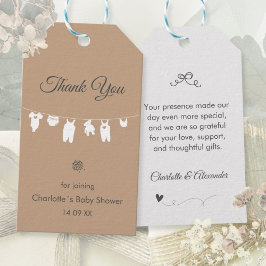 Etiqueta Para Presente Areia Boho Elegante Chá de Bebê Obrigada