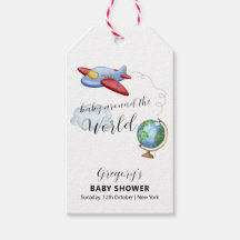 Around The World Map Airplane Boy Baby Shower