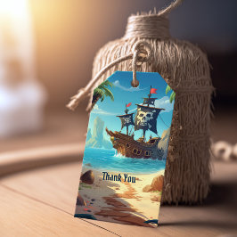 Etiqueta Para Presente Arrr-obrigado! Ilha Paraíso Pirata Aniversário