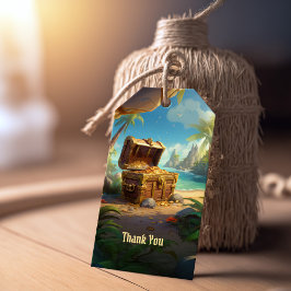 Etiqueta Para Presente Arrr-obrigado! Ilha Paraíso Pirata Aniversário