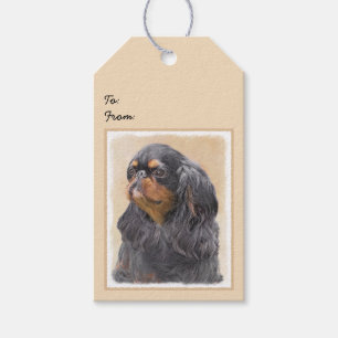 Etiqueta Para Presente Arte Animal Original Pintura Inglesa Toy Spaniel