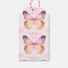 Etiqueta Para Presente Arte de Borboleta em Aquarela