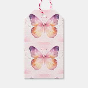 Etiqueta Para Presente Arte de Borboleta em Aquarela