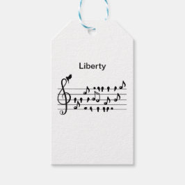 Etiqueta Para Presente Arte de Clef de Treble do Pássaro da Canção Person