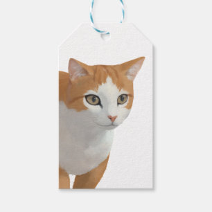 Etiqueta Para Presente Arte de Gato Ginger Adorável