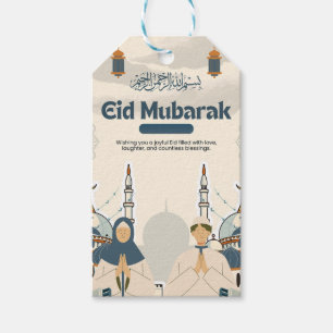 Etiqueta Para Presente Arte de Ilustração da Lanterna da Mesquita Eid Mub