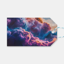 Etiqueta Para Presente Arte de Nebulosa Espacial Abstrata - Cósmica Color