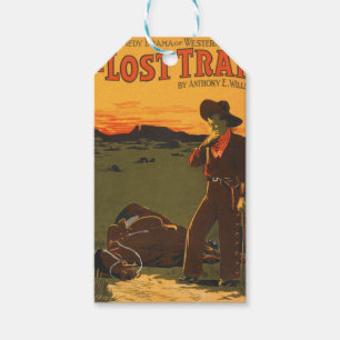Etiqueta Para Presente Arte de Parede Ocidental do Pôr do Sol de Vaqueiro