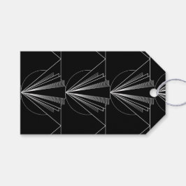 Etiqueta Para Presente Arte Deco Vintage Preto e Branco Geométrico 