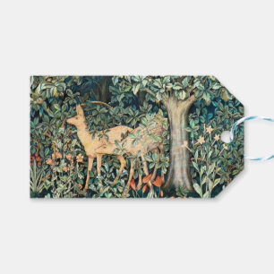 Etiqueta Para Presente Arte Floral Floresta de Veado Vintage William Morr