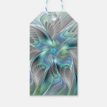 Arte fractal de fantasia de borboleta azul verde a