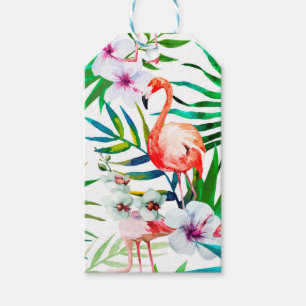Etiqueta Para Presente Arte tropical do flamingo