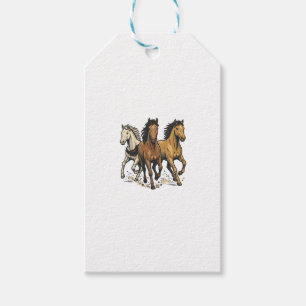 Etiqueta Para Presente Arte vetorial de cavalos correndo vintage Design_1