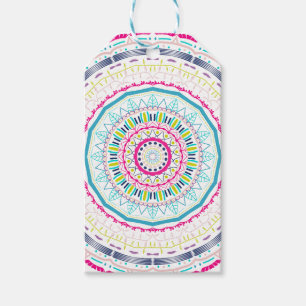 Etiqueta Para Presente Arte Vibrante e Colorida de Mandala