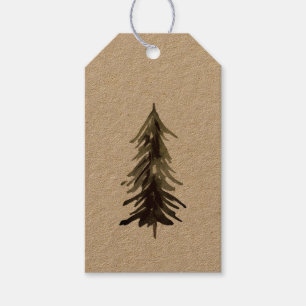 Etiqueta Para Presente Artesanato de árvores da floresta russa no Natal