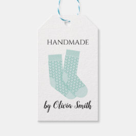 Etiqueta Para Presente Artesanato de tricô artesanal Meias azuis