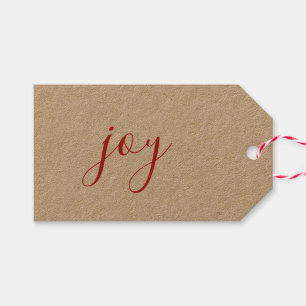 Etiqueta Para Presente Artesanato Russo de Farmhouse Papel Joy Script Nat
