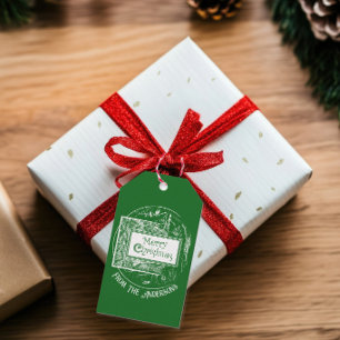 Etiqueta Para Presente Artsy Vintage Retro Feliz Natal Personalizado