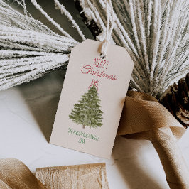 Etiqueta Para Presente Árvore Arco de Natal de Cor Verde Verde Retroversa