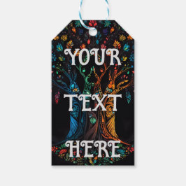 Etiqueta Para Presente Árvore da vida colorida