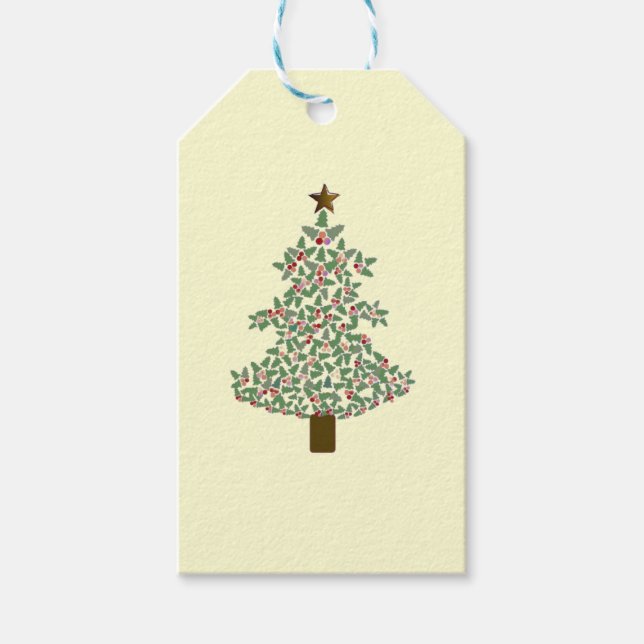 Etiqueta Para Presente Árvore de Natal Ártico (Frente)