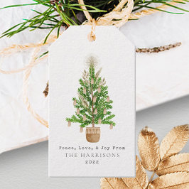 Etiqueta Para Presente Árvore de Natal Boho Macrame