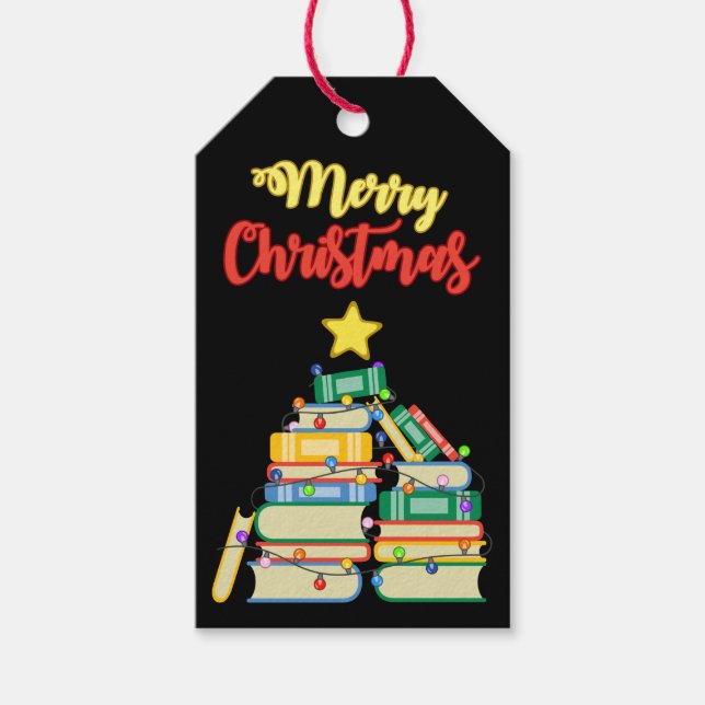 Etiqueta Para Presente Árvore de Natal Bookie II (Frente)