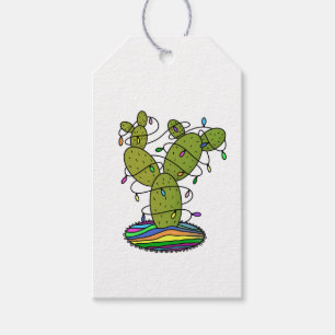Etiqueta Para Presente Árvore de Natal Cactus
