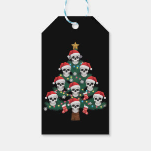 Etiqueta Para Presente Árvore de Natal Caveira Pijama Esqueleto Legal Pap