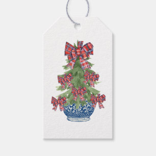 Etiqueta Para Presente Árvore de Natal Chinoiserie, Personalização do Avô
